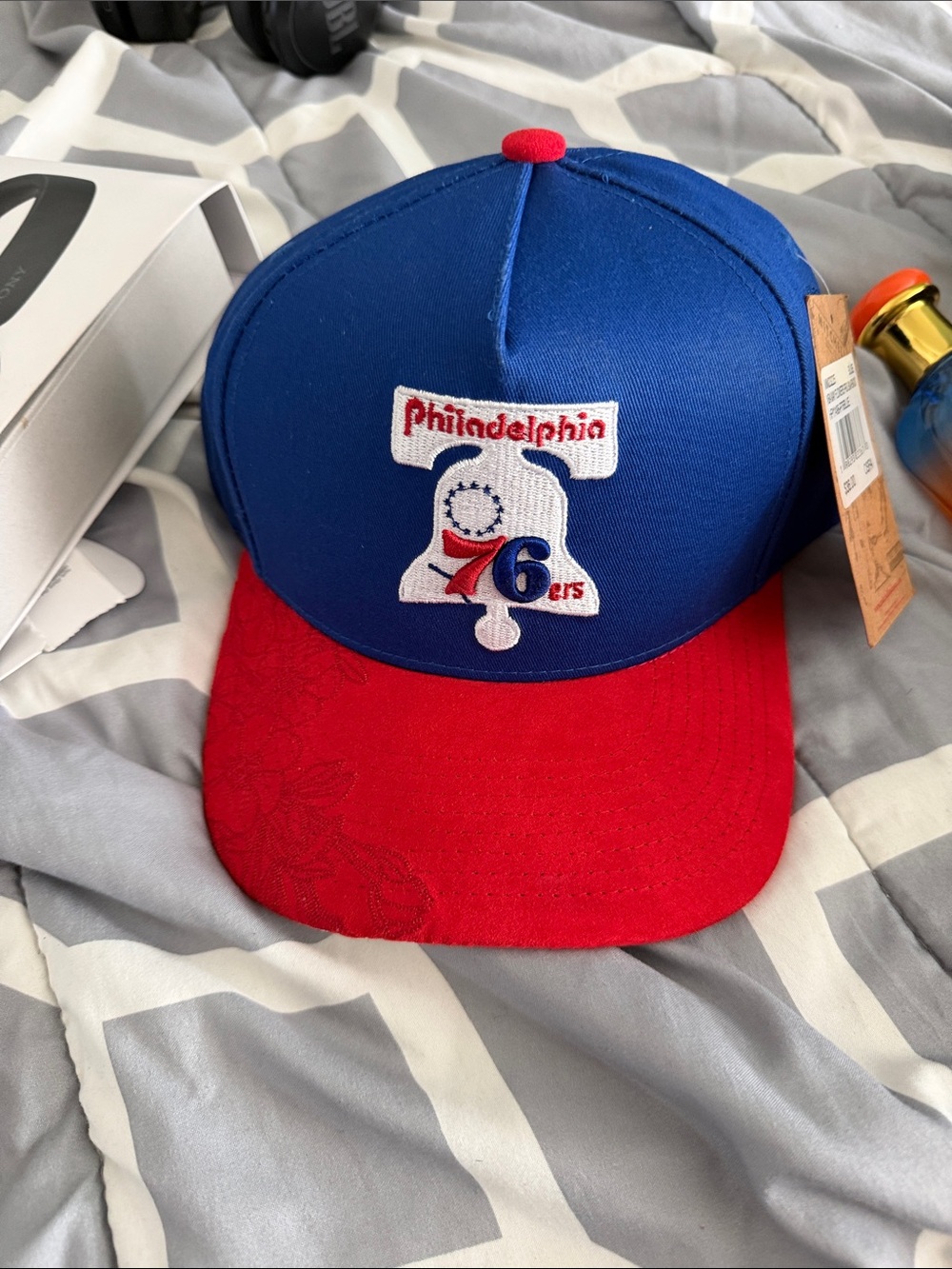 Mitchell & Ness Philadelphia 76ers Blue and Red Snapback Hat